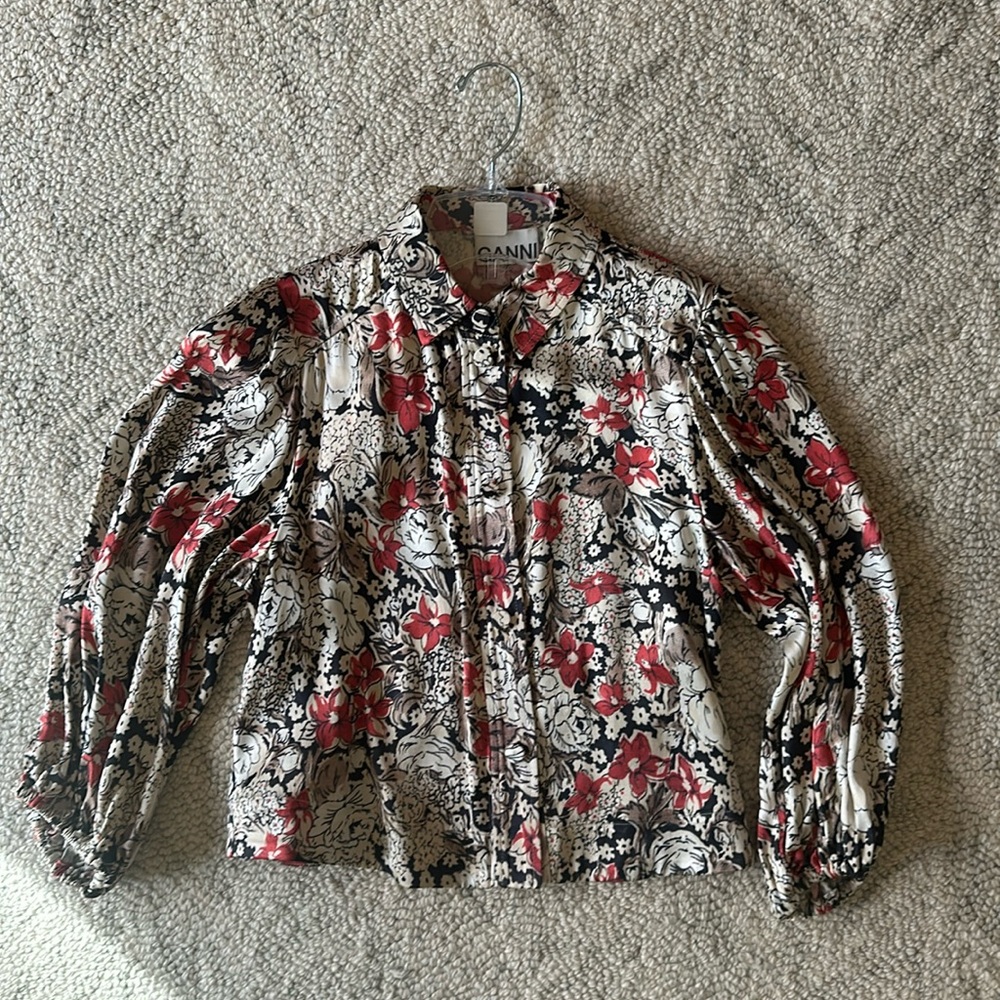 Ganni Flowy button-down top